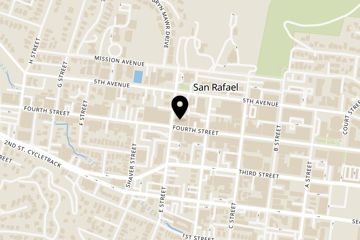 Map showing the location of Everest Curry And MoMo house on 1444 4th St in San Rafael